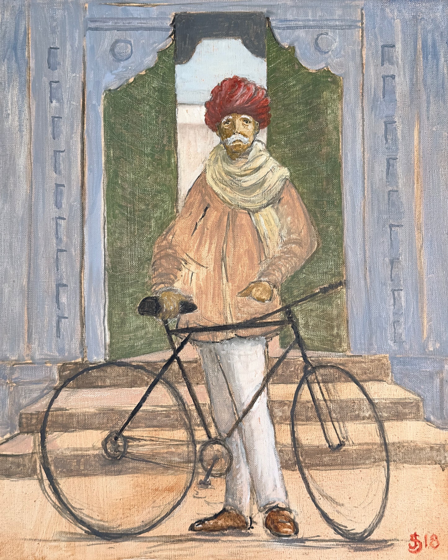 Indian Man with Bike